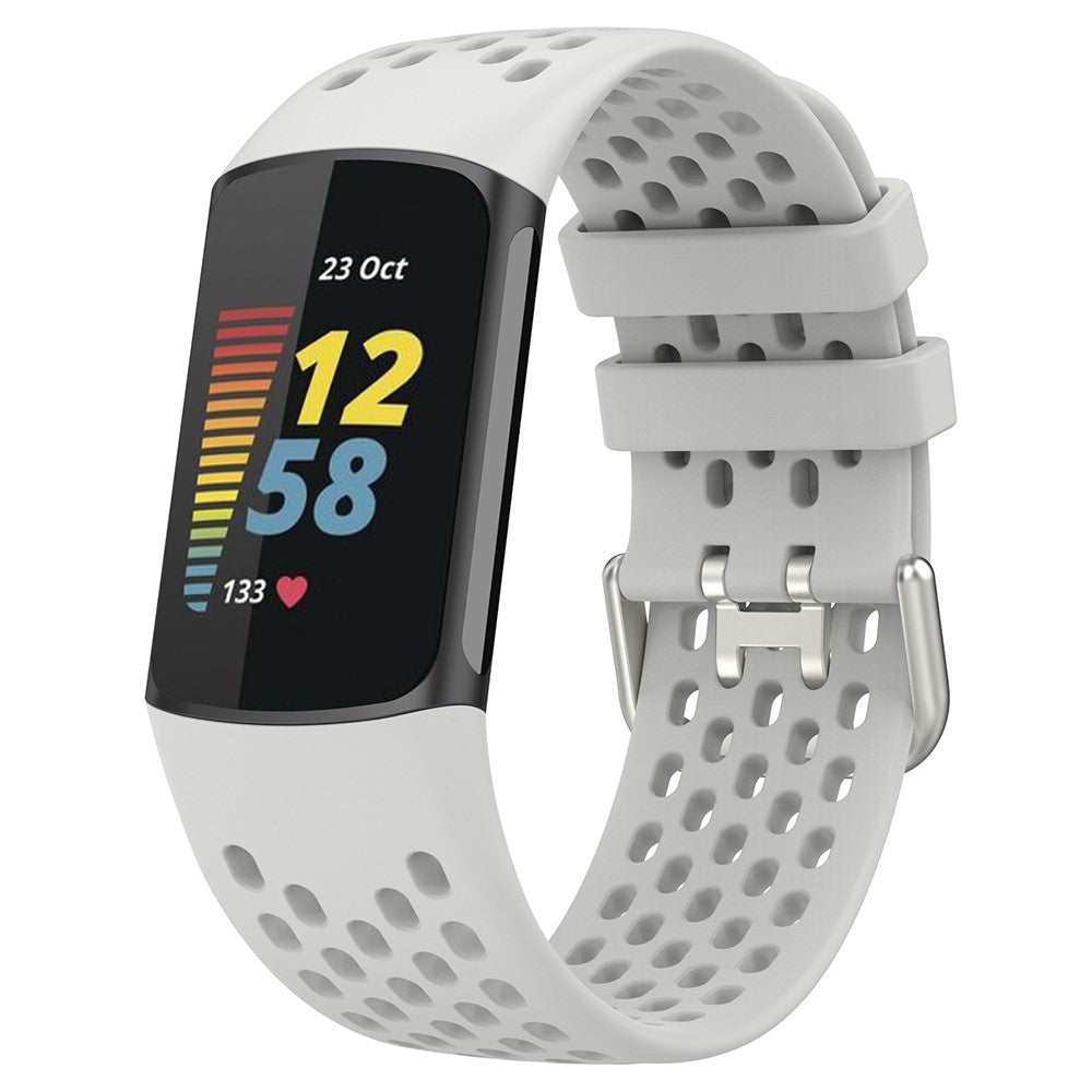 Silikone Universal Rem passer til Fitbit Charge 5 / Fitbit Charge 6 - Hvid#serie_6