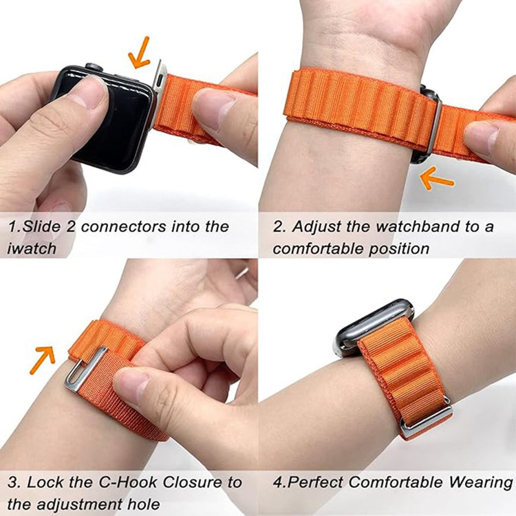 Vildt Fint Nylon Universal Rem passer til Apple Smartwatch - Orange#serie_2