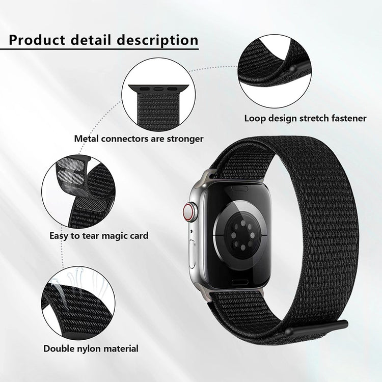 Super Smuk Nylon Universal Rem passer til Apple Smartwatch - Hvid#serie_13