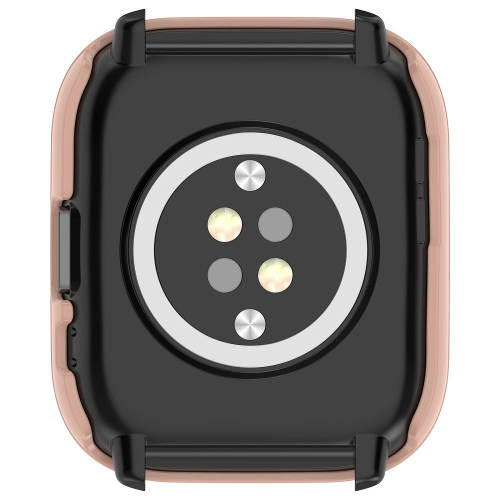 Rigtigt Godt Cover med Skærmbeskytter i Silikone og Glas passer til Amazfit Active - Pink#serie_5