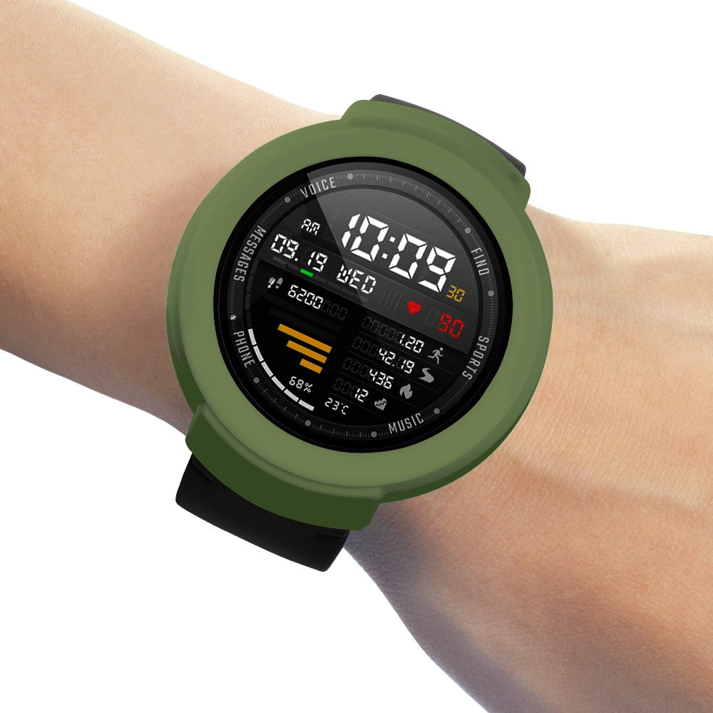 Huami Amazfit Verge / Verge Lite Silicone Bumper Frame Hollowed Protective Cover - Army Green#serie_7
