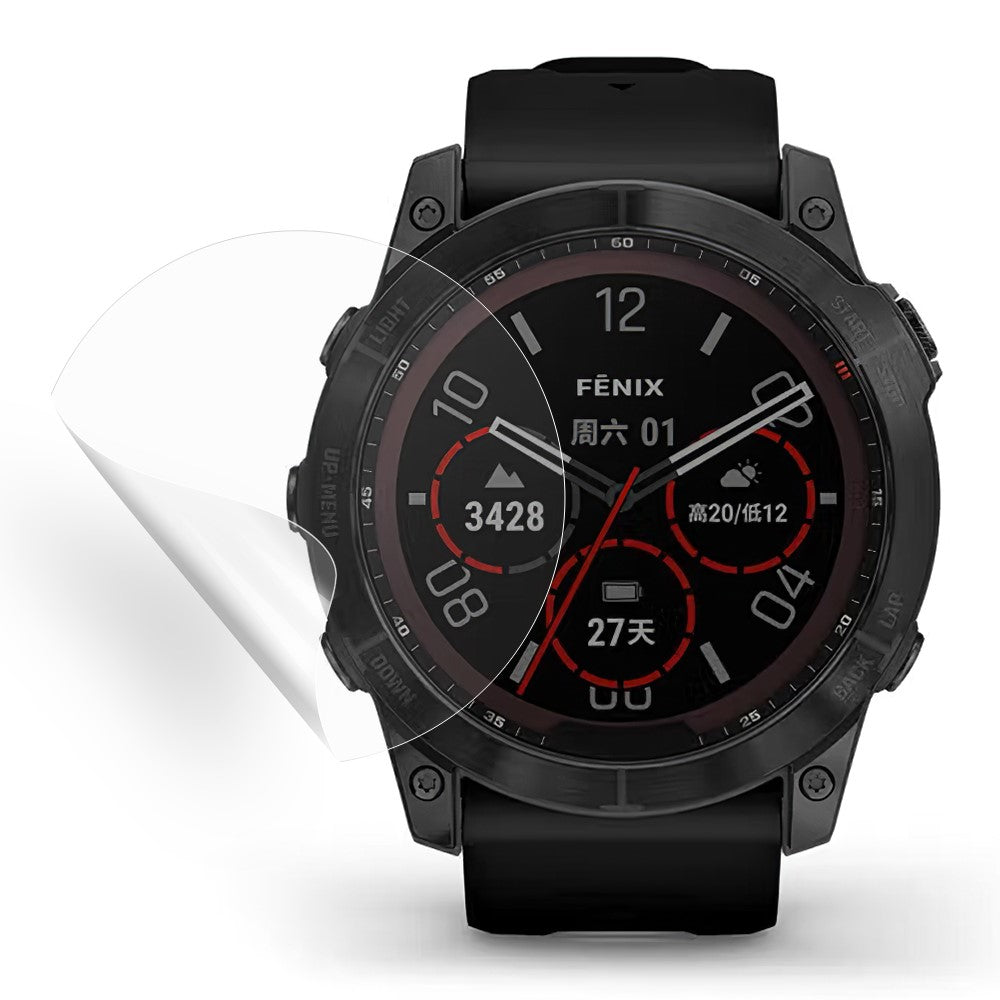 Silikone Skรฆrmbeskytter passer til Garmin Fenix 7X - Gennemsigtig#serie_336