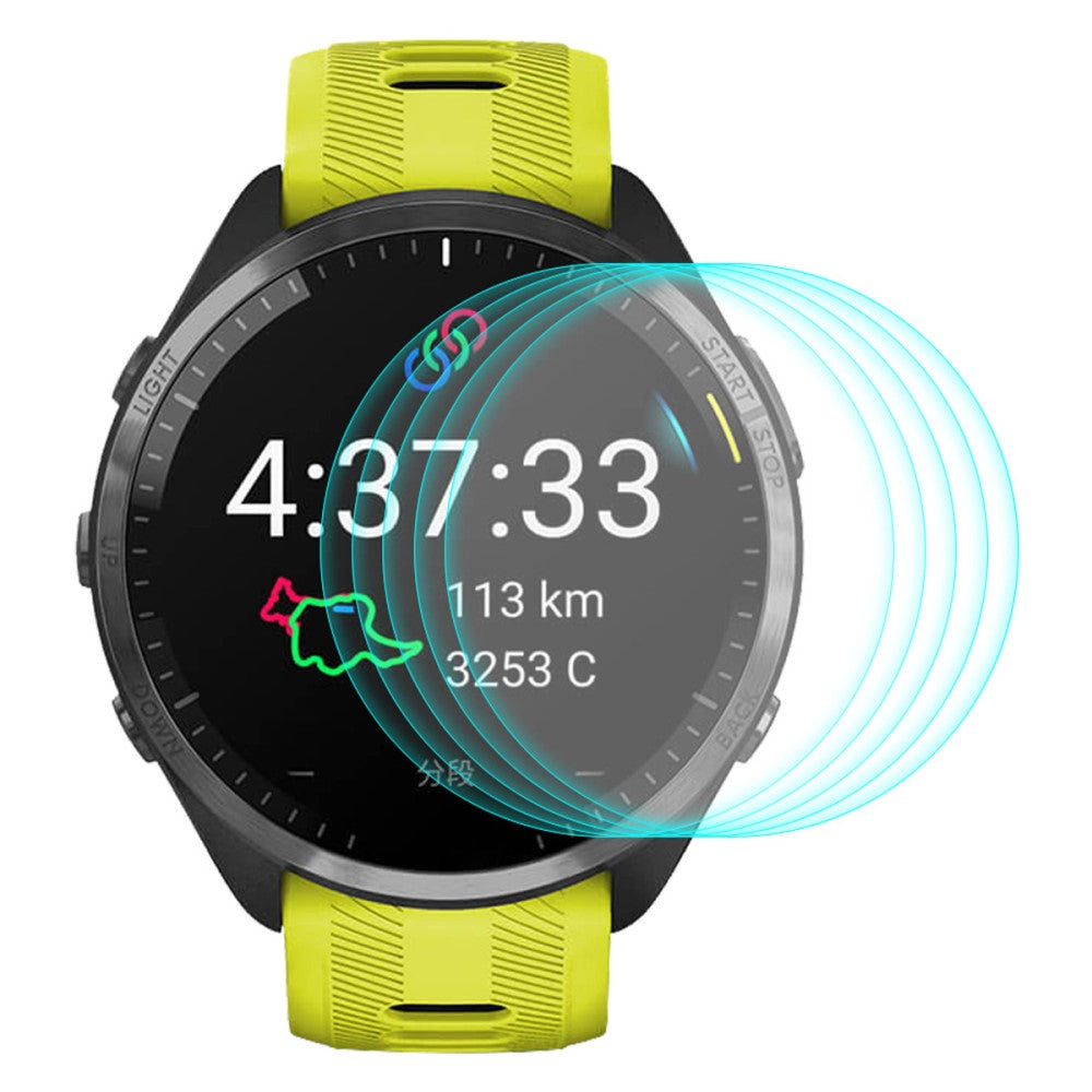 Hรฆrdet Glas Skรฆrmbeskytter passer til Garmin Forerunner 965 - Gennemsigtig#serie_326