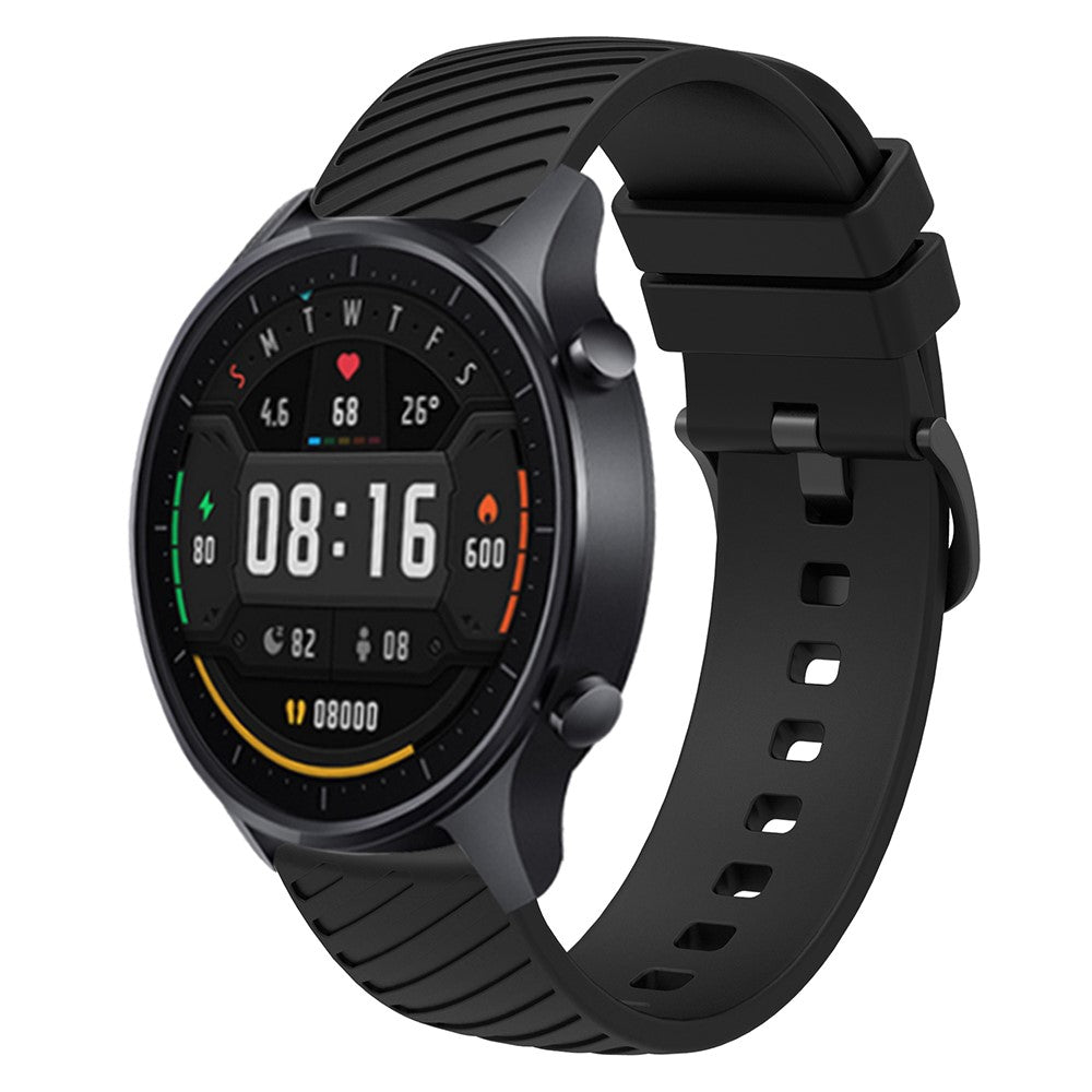 Rigtigt Sejt Silikone Universal Rem passer til Smartwatch - Sort#serie_4