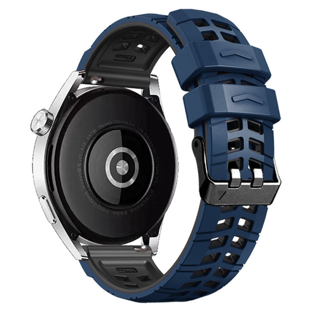 22mm Universal silicone textured strap - Midnight Blue / Black#serie_2