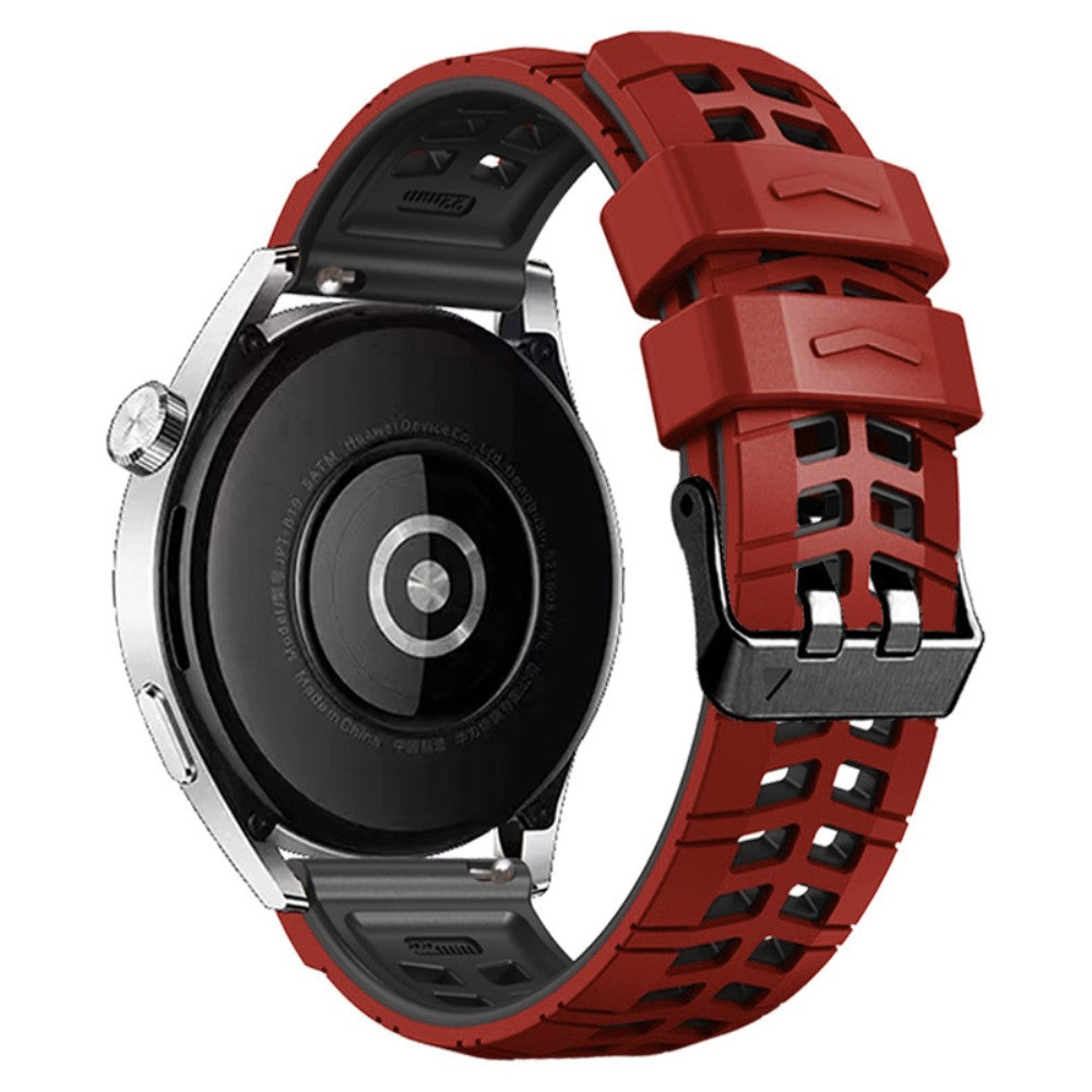 22mm Universal silicone textured strap - Red / Black#serie_4