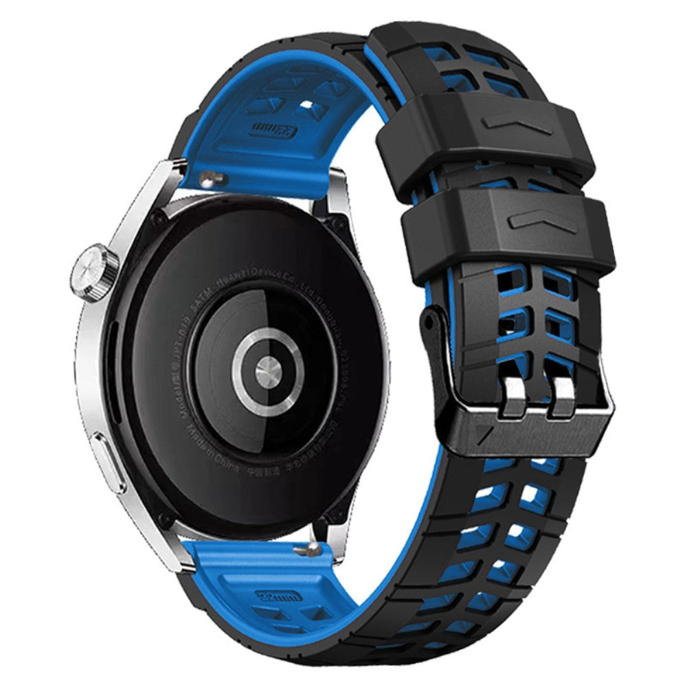 22mm Universal silicone textured strap - Black / Blue#serie_5