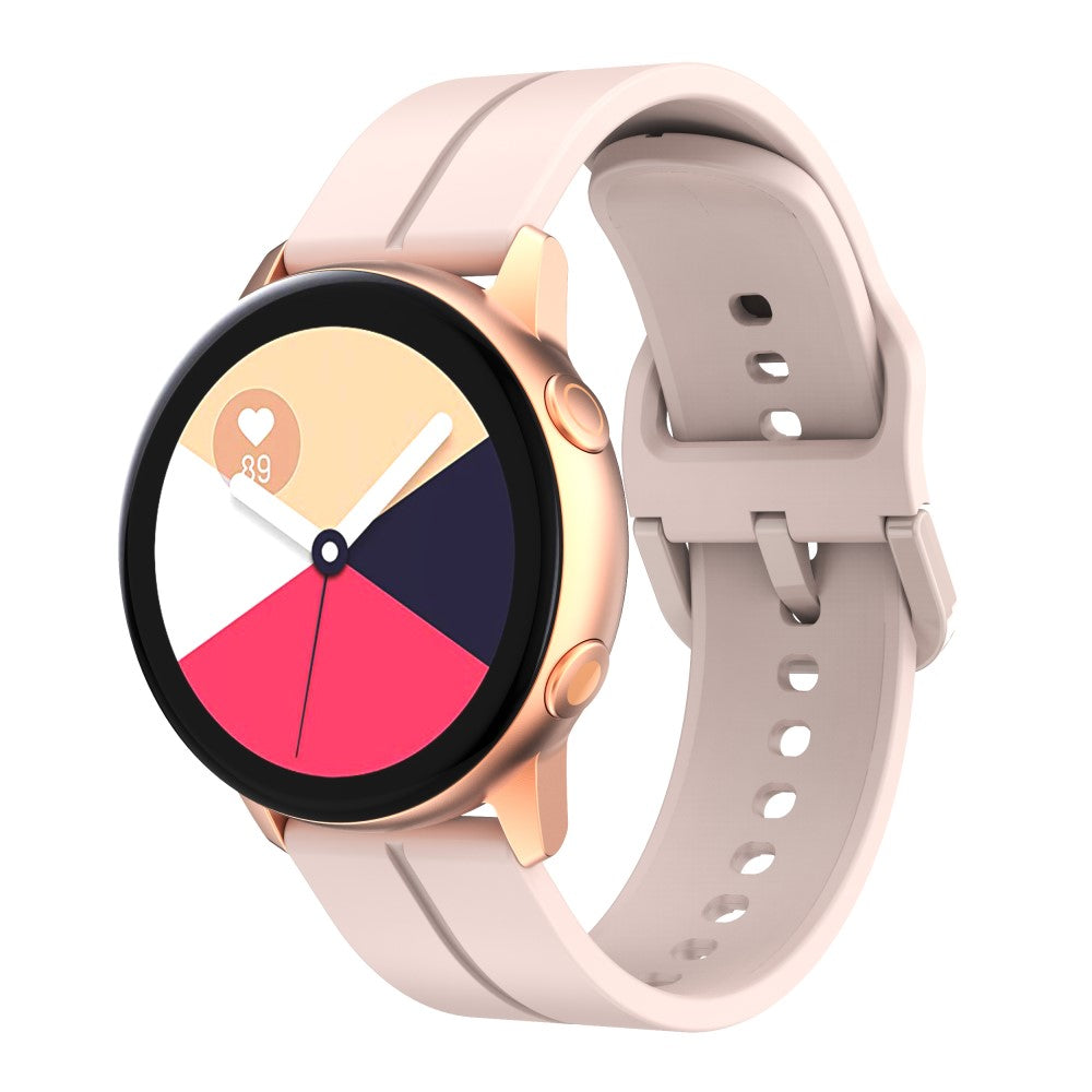 Solid Silikone Universal Rem passer til Smartwatch - Pink#serie_4