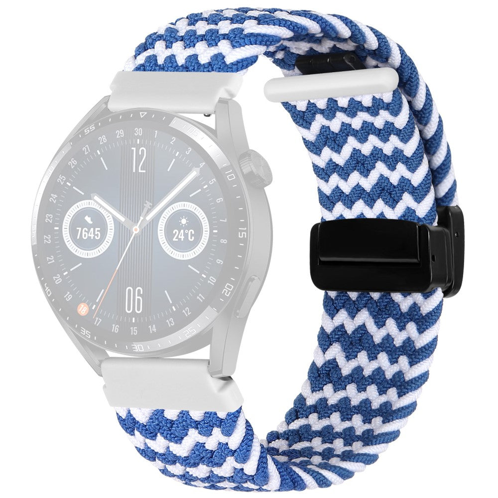 22mm Universal nylon braid style strap - Blue / White#serie_2