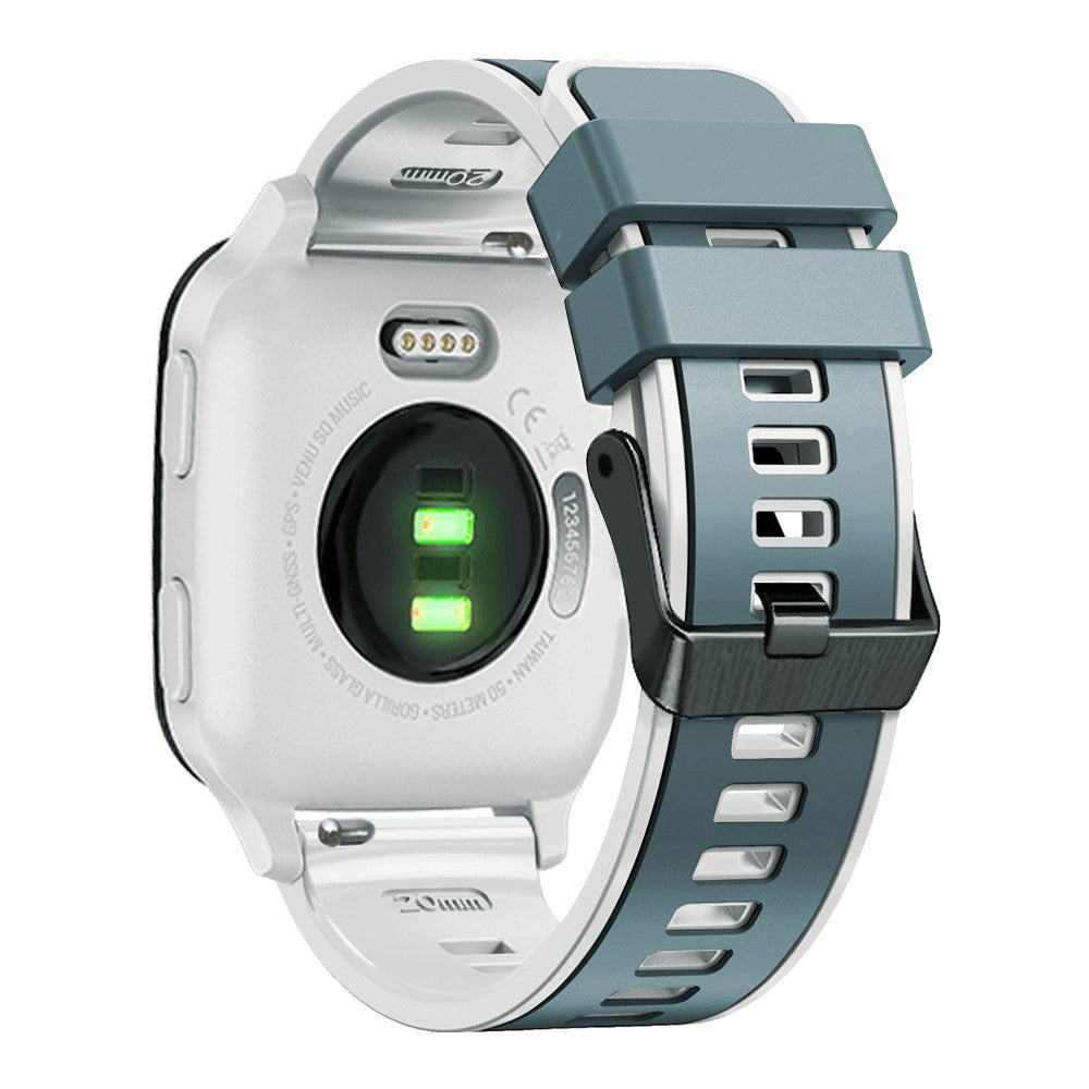 20mm Universal dual color silicone strap - Blue Grey / White#serie_10