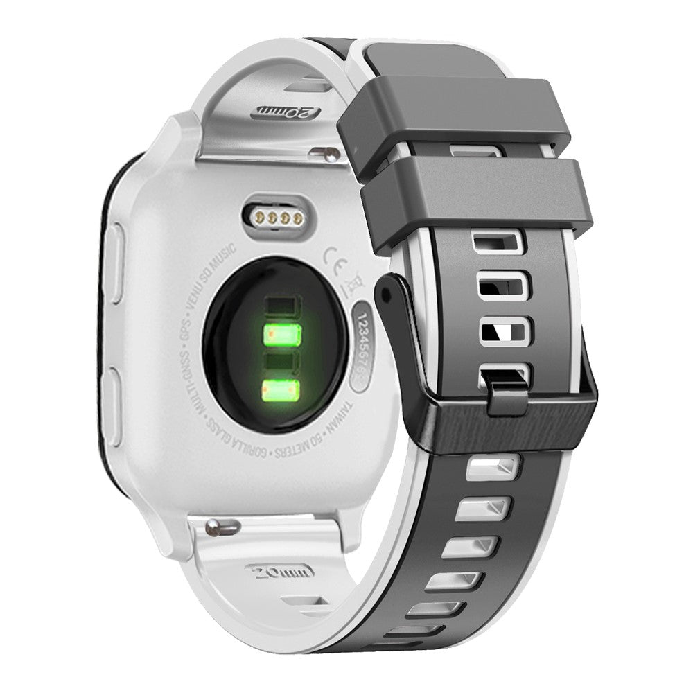 20mm Universal dual color silicone strap - Grey / White#serie_6