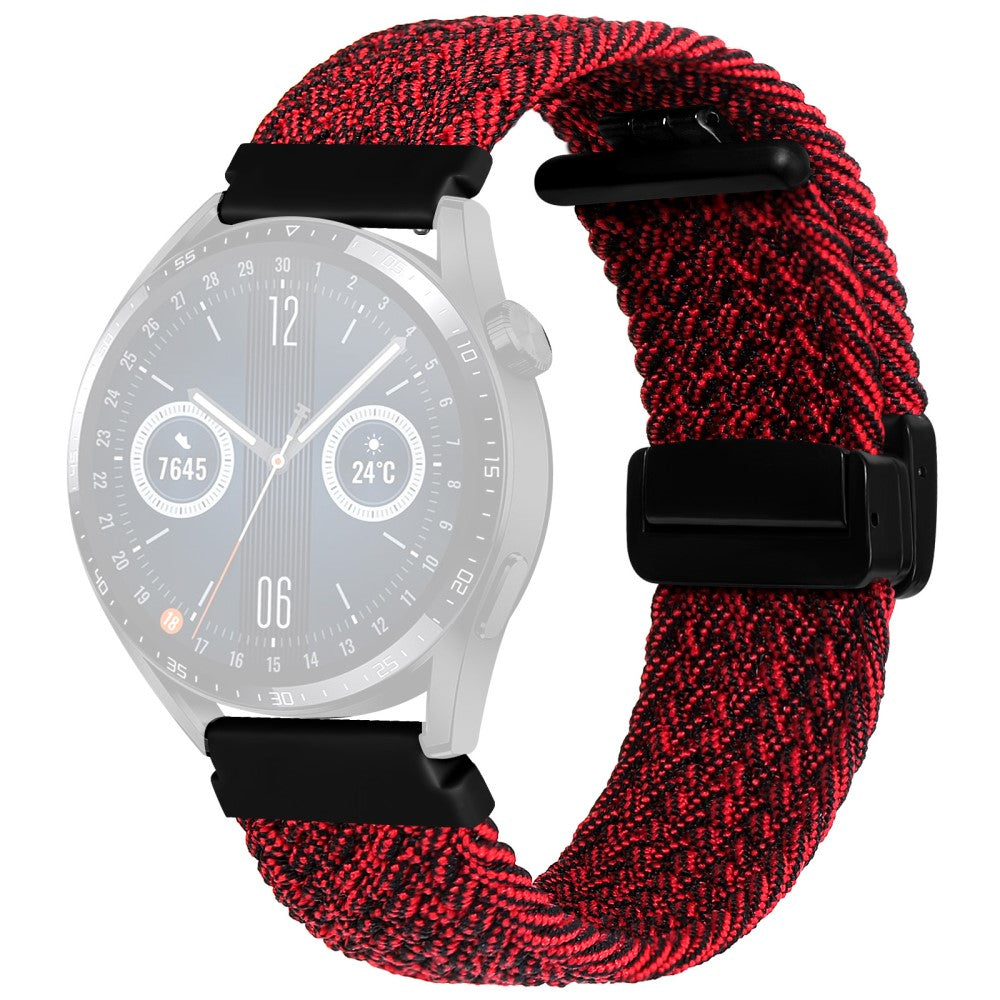 20mm Universal nylon braid strap - Black / Red#serie_5