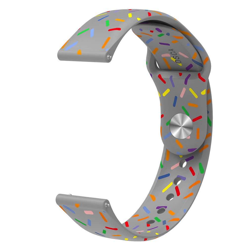 Helt Vildt Flot Silikone Universal Rem passer til Smartwatch - Sølv#serie_4