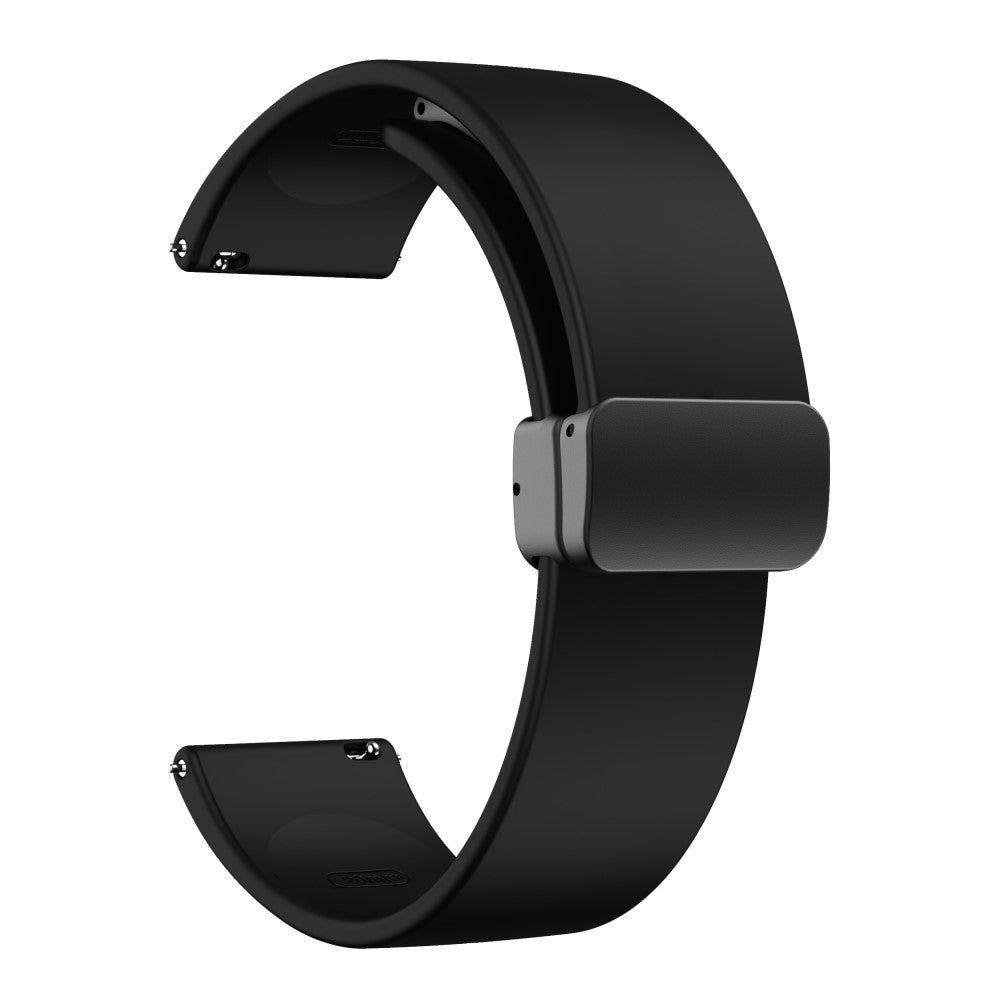 22mm Universal simple silicone strap with black buckle - Black#serie_6