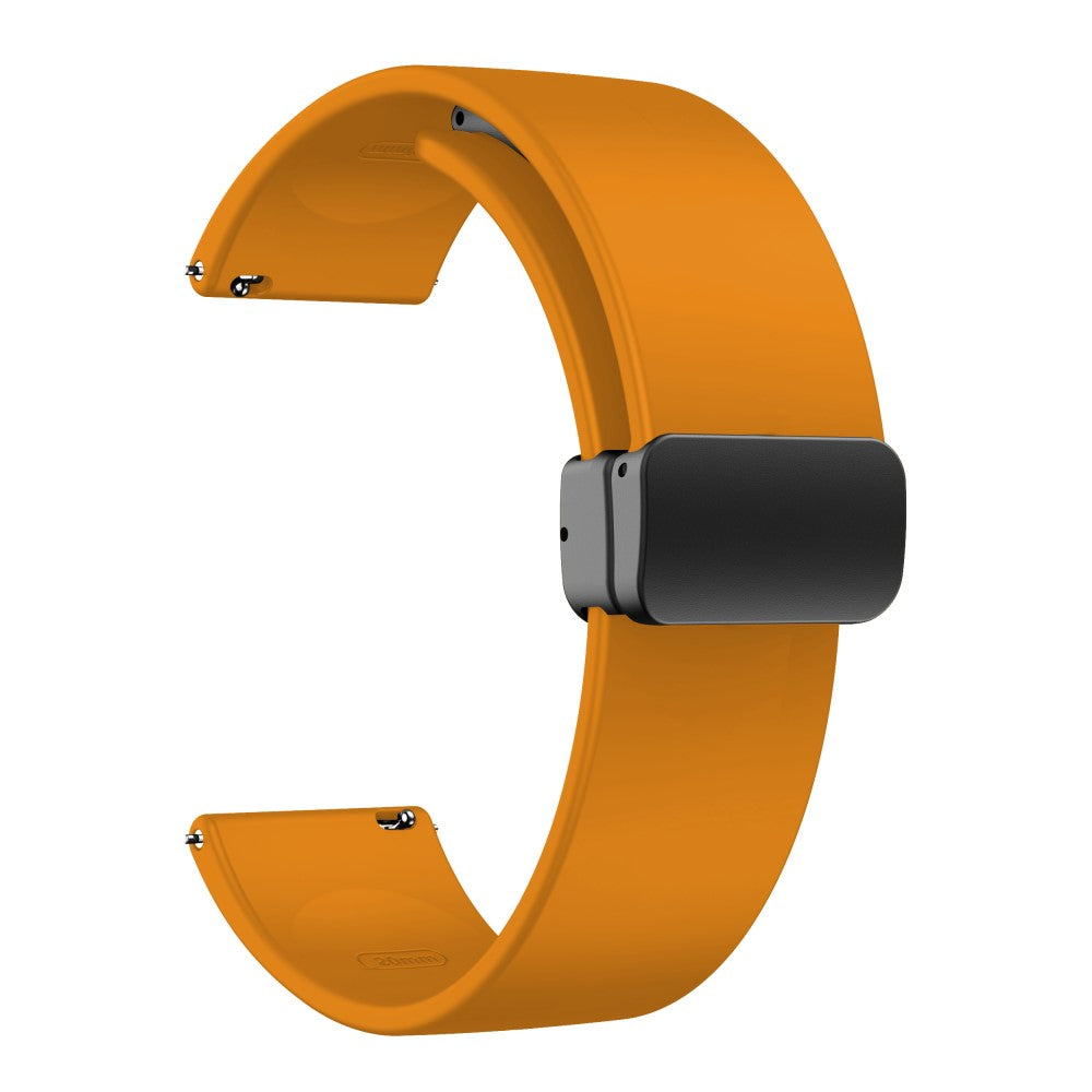 22mm Universal simple silicone strap with black buckle - Yellow#serie_8