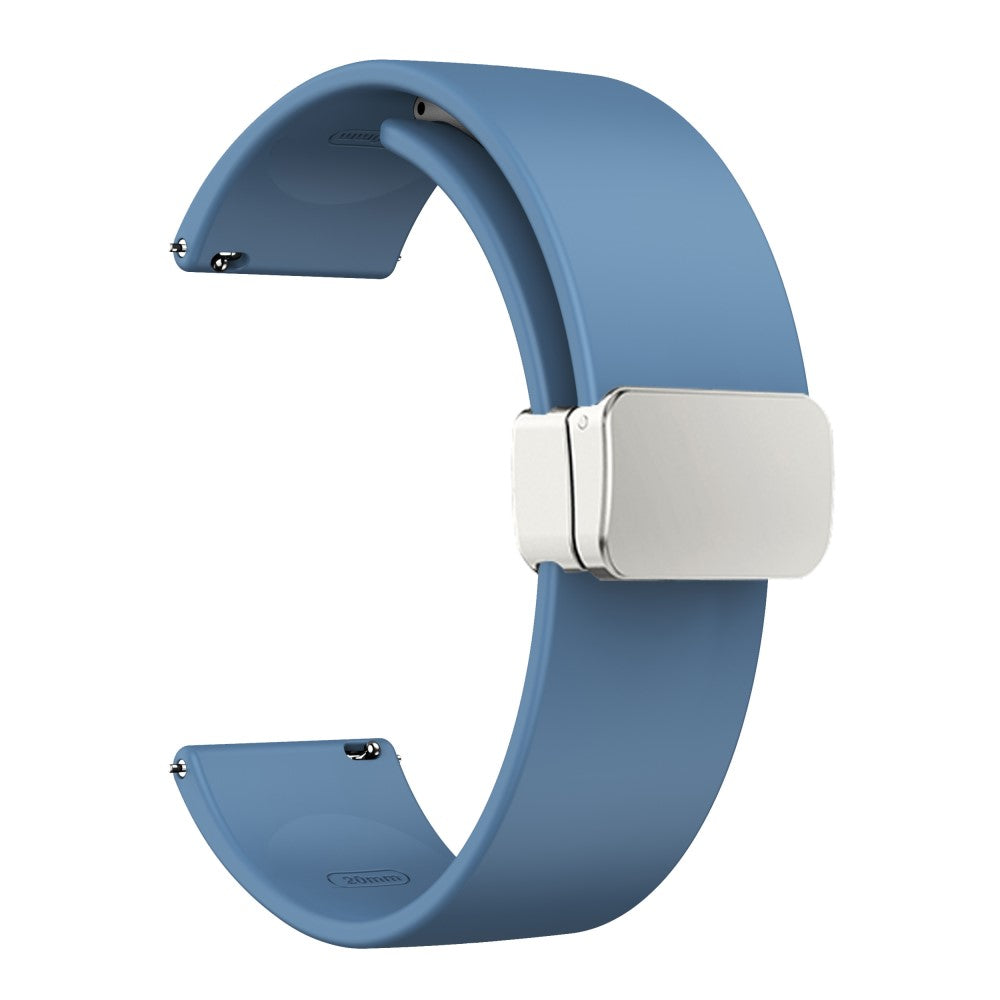 22mm Universal simple silicone strap with silver buckle - Official Blue#serie_12