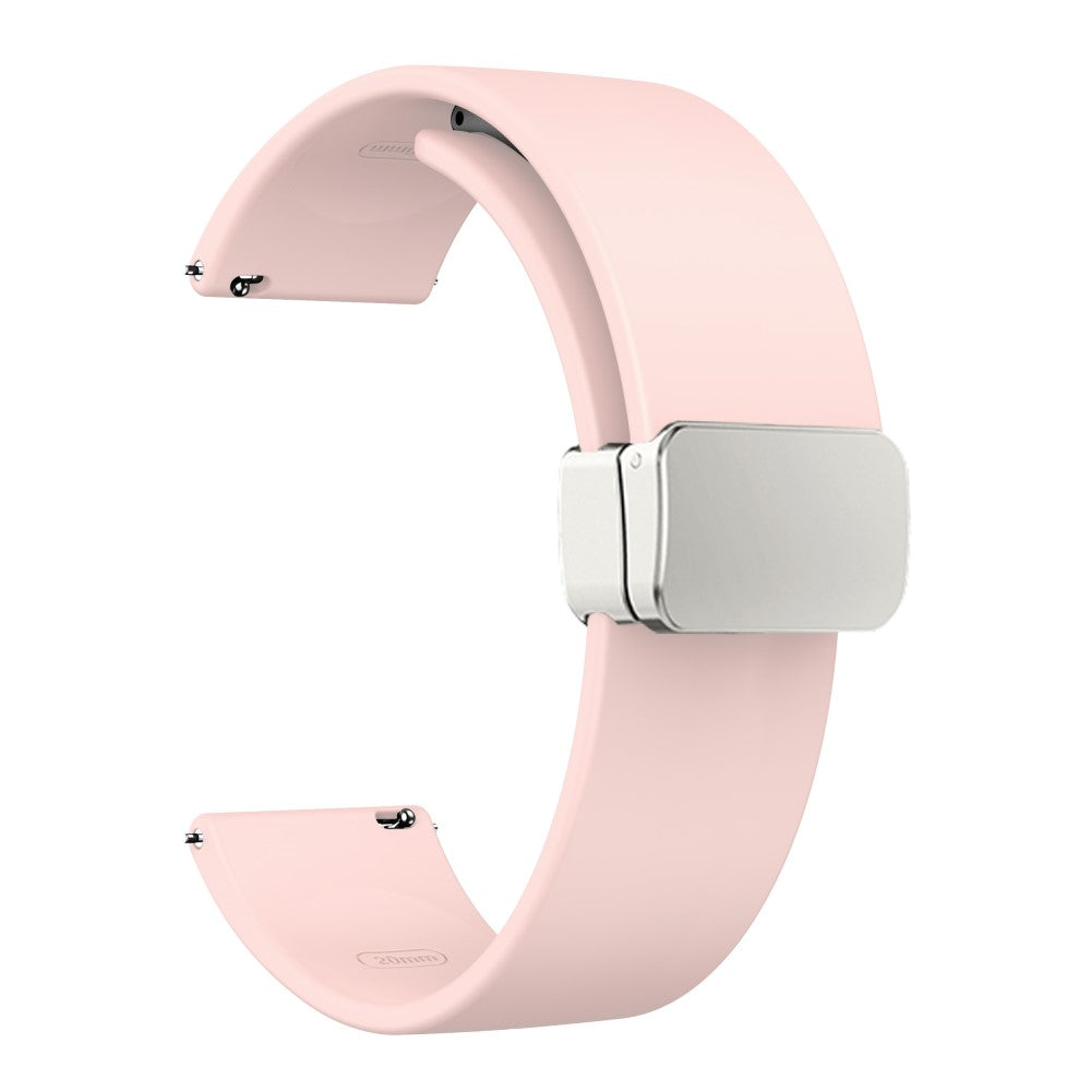 22mm Universal simple silicone strap with silver buckle - Pink#serie_5