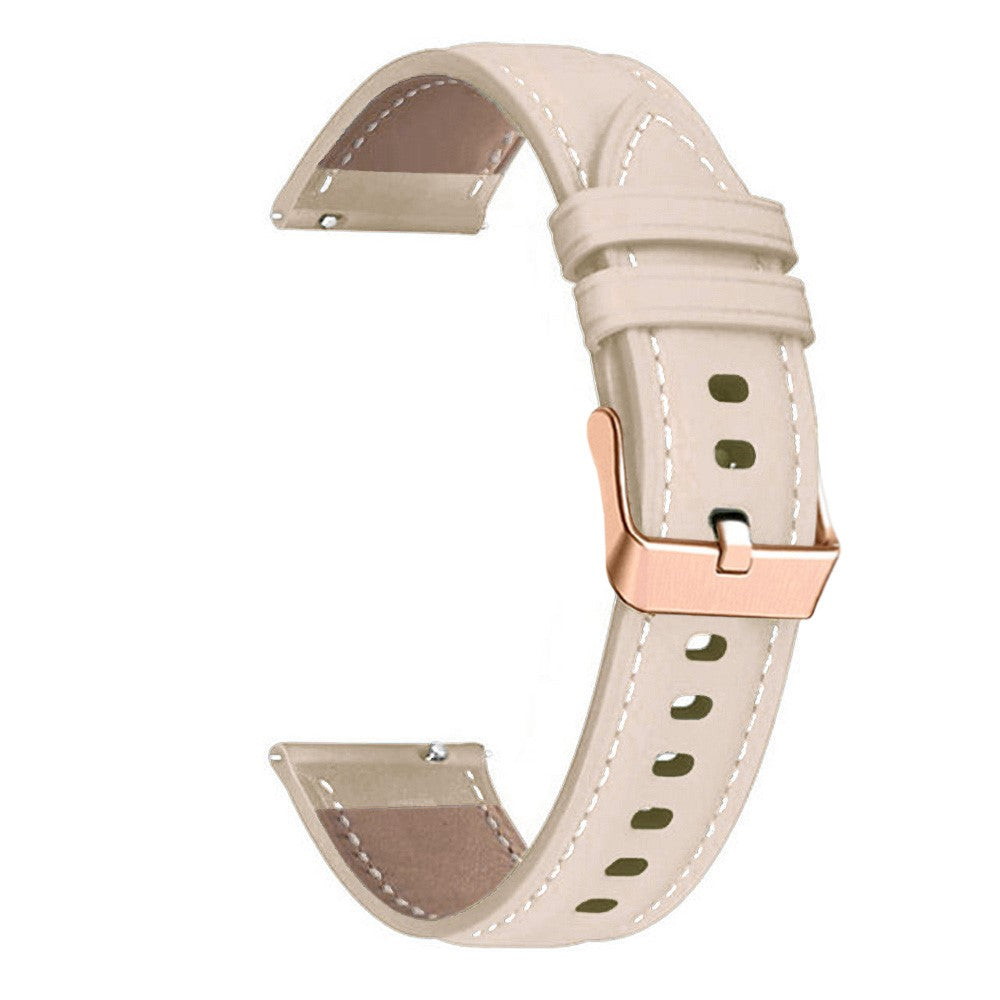 20mm Universal Genuine Cowhide leather strap with rose gold buckle - Apricot#serie_2