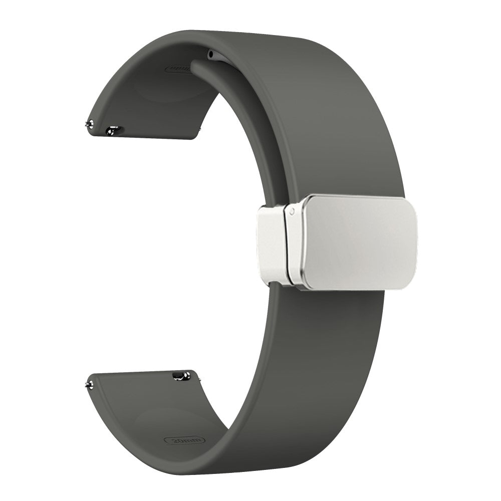 20mm Universal Silicone with folding silver buckle - Space Grey#serie_10