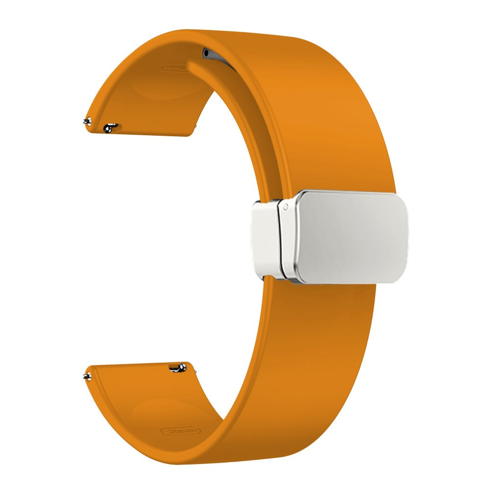 20mm Universal Silicone strap with folding silver buckle - Yellow#serie_8