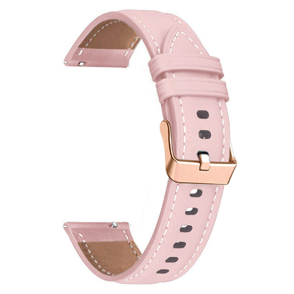 18mm Universal Genuine Cowhide leather strap with gold buckle - Pink#serie_3