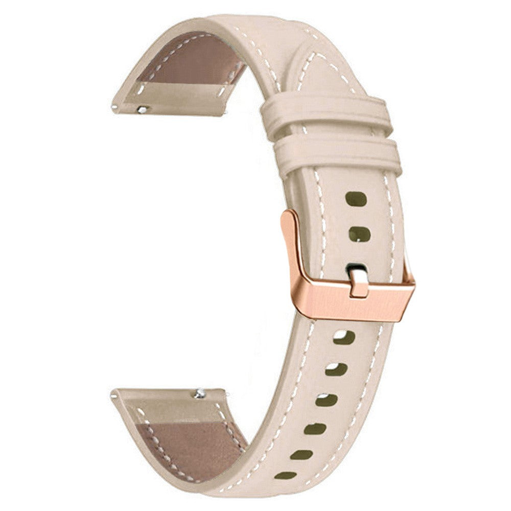 18mm Universal Genuine Cowhide leather strap with gold buckle - Apricot#serie_4