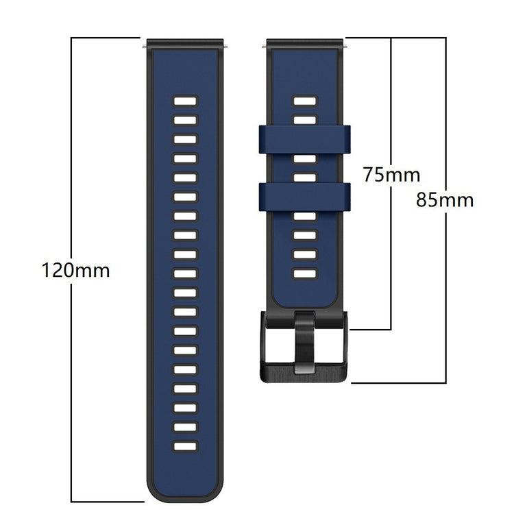 Glimrende Silikone Universal Rem passer til Smartwatch - Blå#serie_11