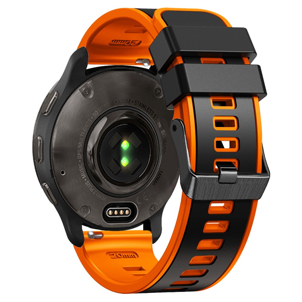 18mm Universal dual color silicone strap - Black / Orange#serie_4