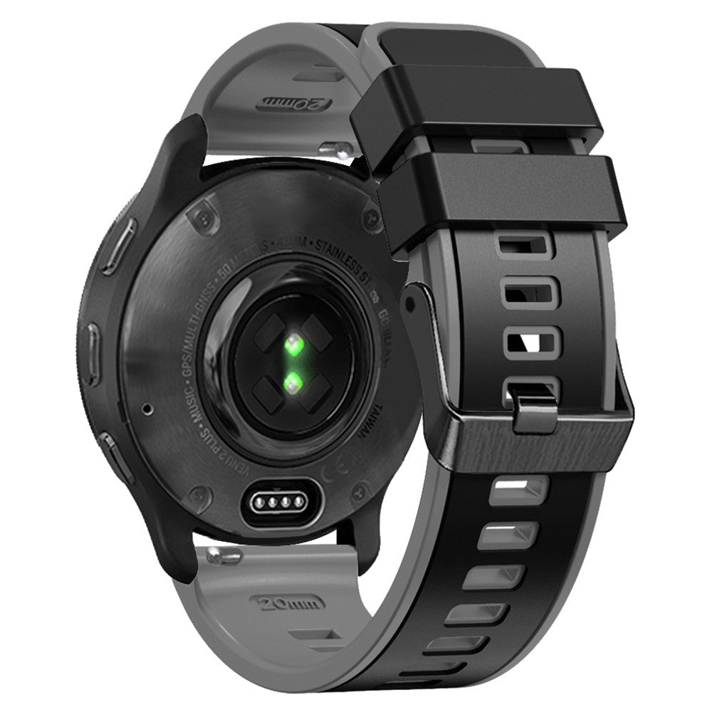 18mm Universal dual color silicone strap - Black / Grey#serie_5