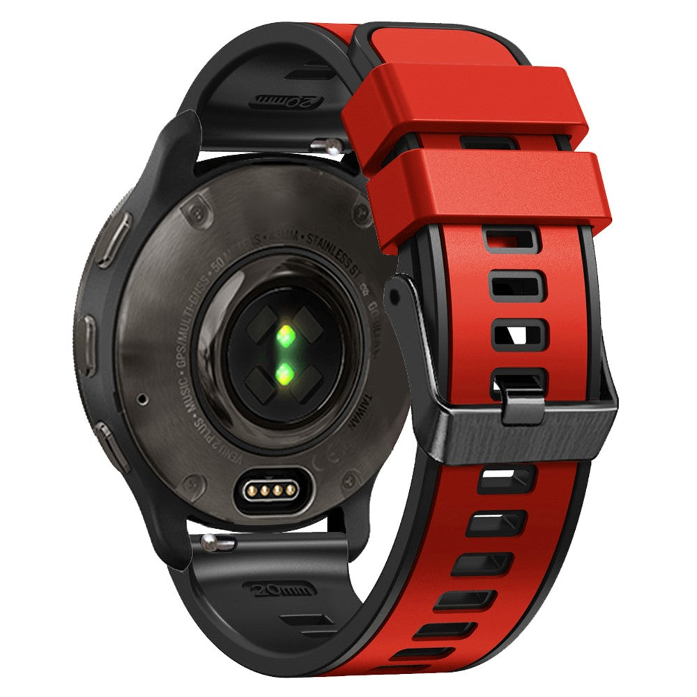 18mm Universal dual color silicone strap - Red / Black#serie_6