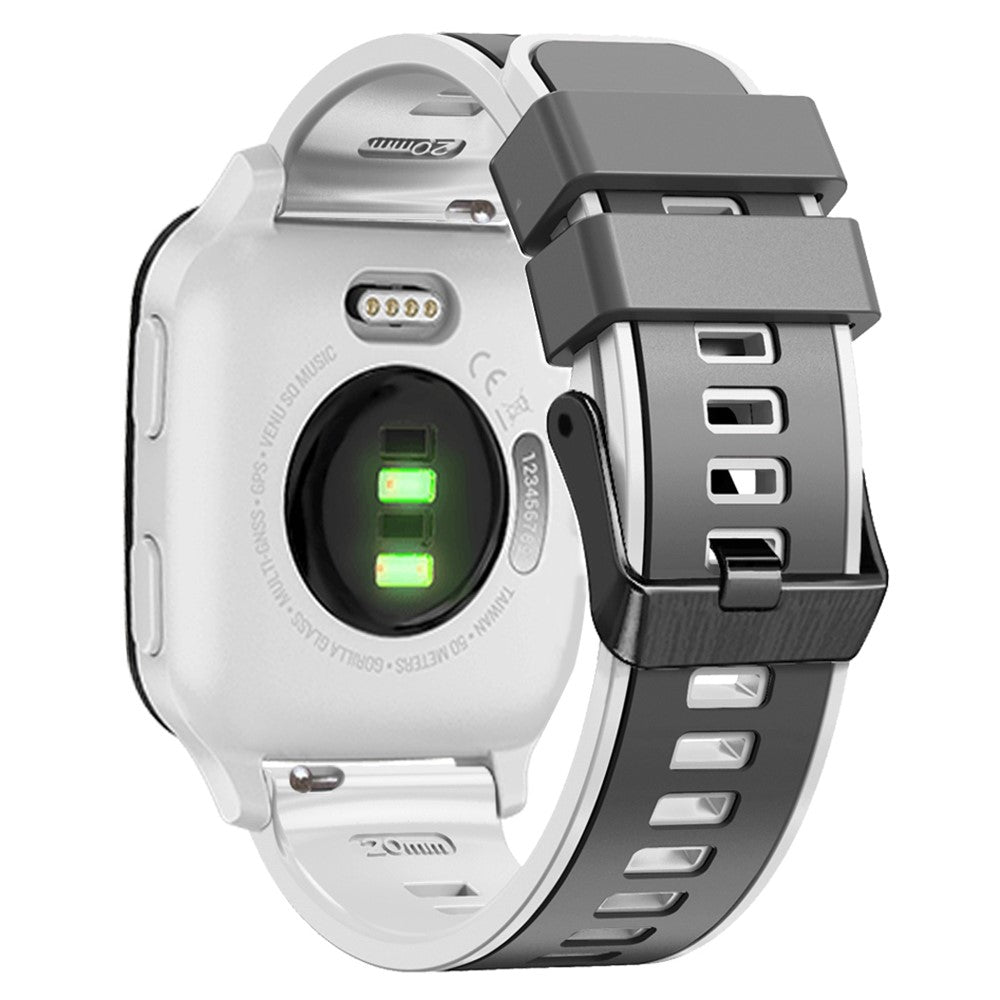 18mm Universal dual color silicone strap - Grey / White#serie_7