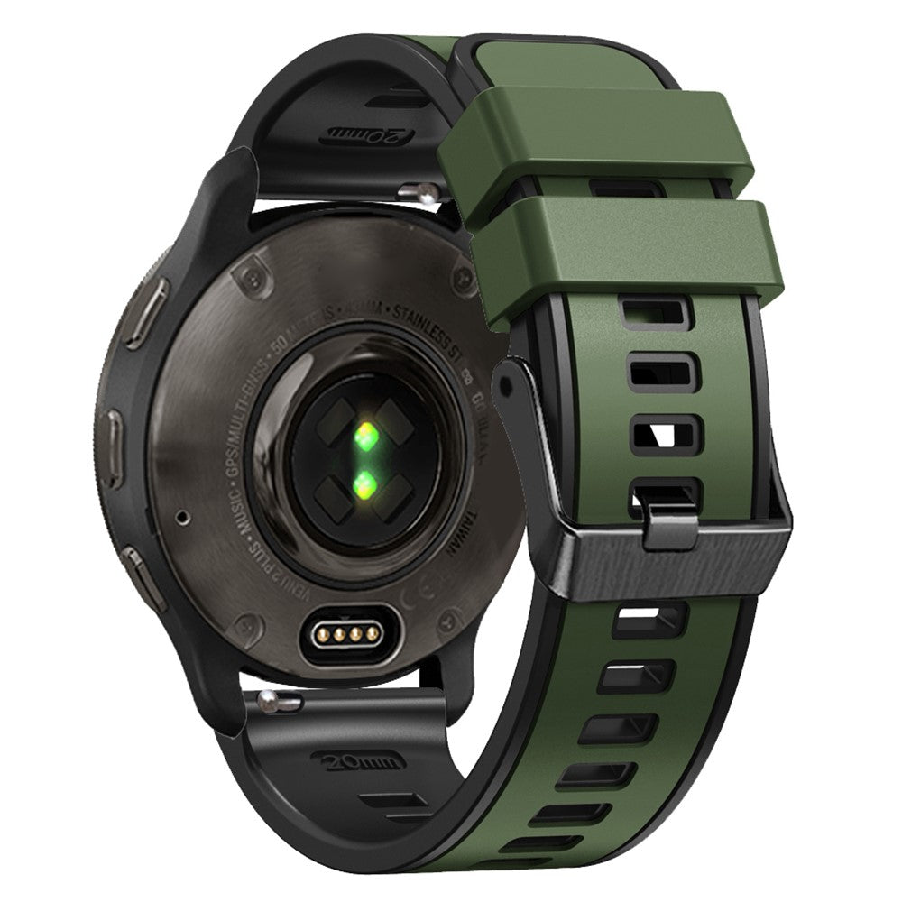 18mm Universal dual color silicone strap - Army Green / Black#serie_9