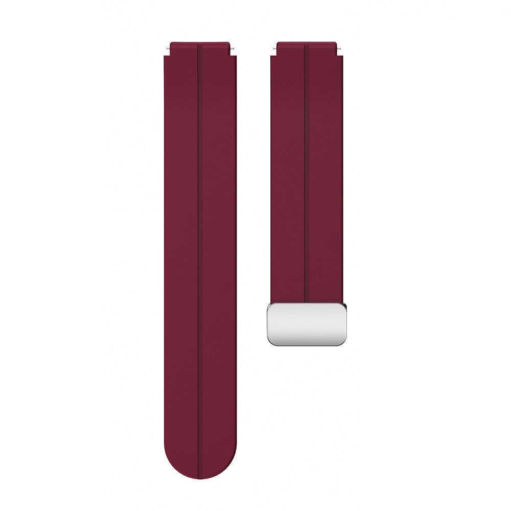 18mm Universal silicone strap with silver buckle - Wine Red#serie_7