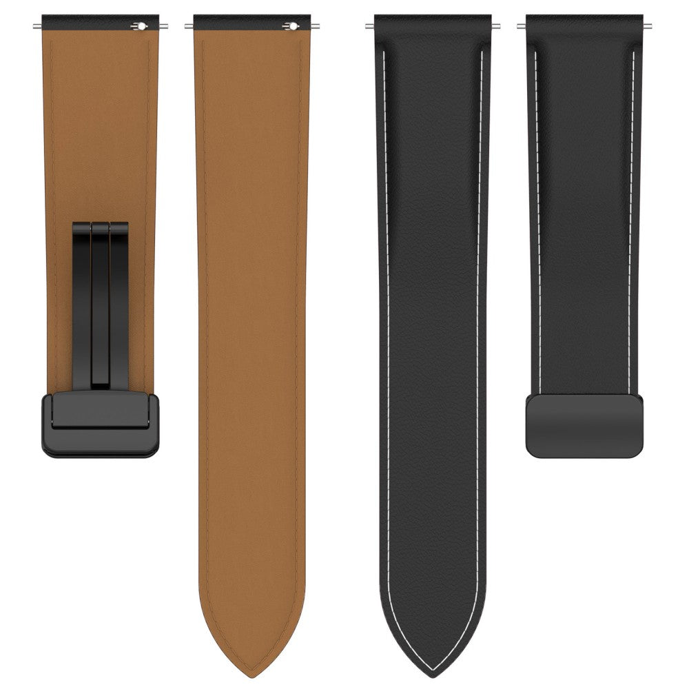 Super Fed Ægte Læder Universal Rem passer til Smartwatch - Sort#serie_1