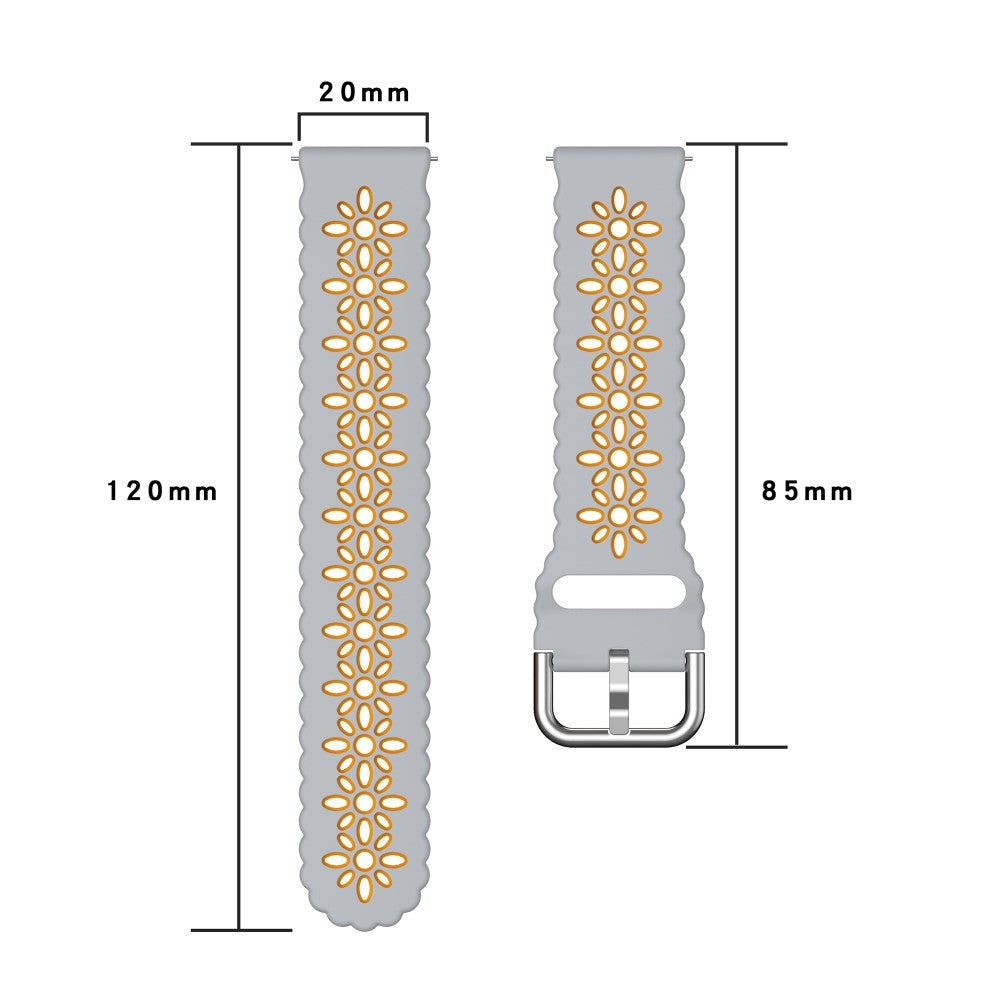 20mm Universal dual color flower hollow strap - Light Grey / Orange#serie_1