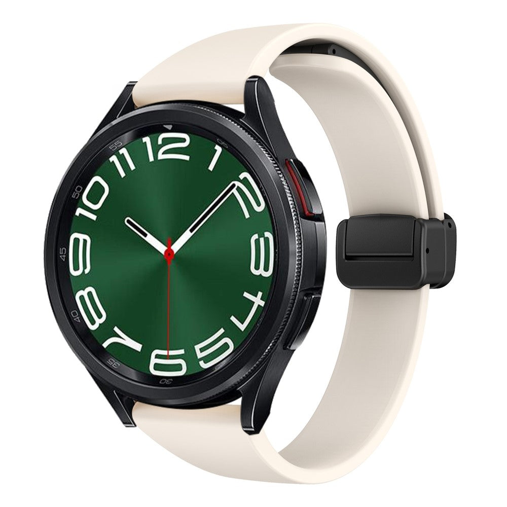 Slidstærk Metal Og Silikone Universal Rem passer til Smartwatch - Hvid#serie_12