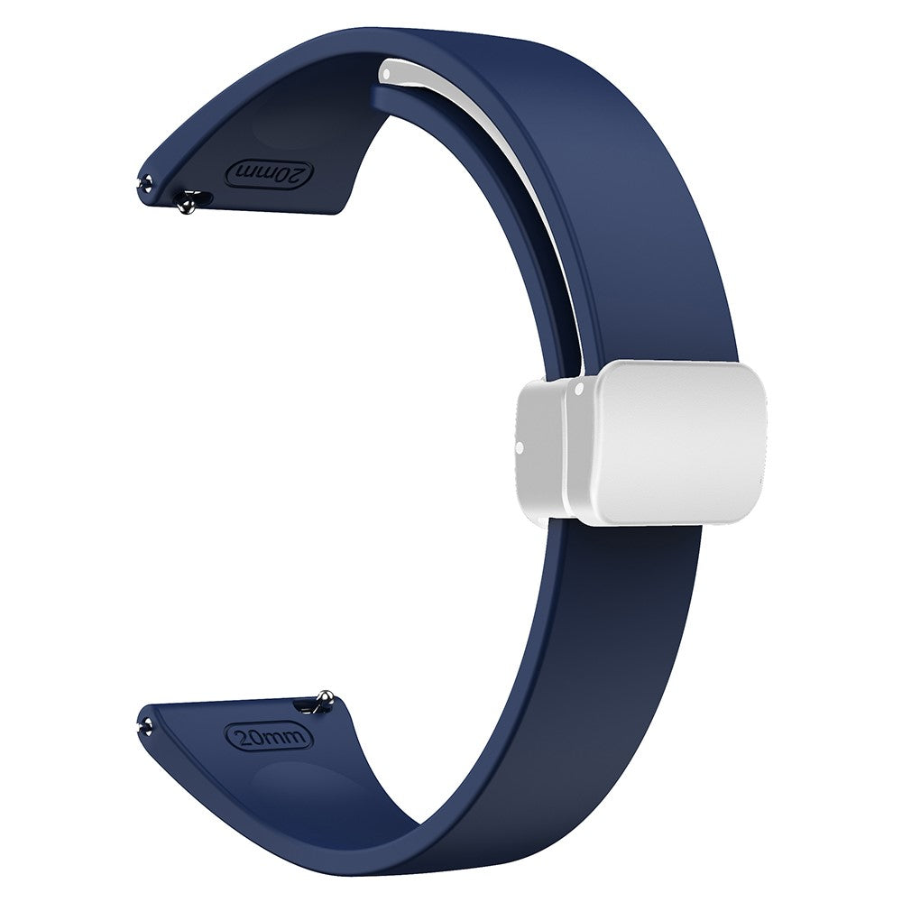 22mm Universal silicone sport strap with silver magnetic buckle - Midnight Blue#serie_11