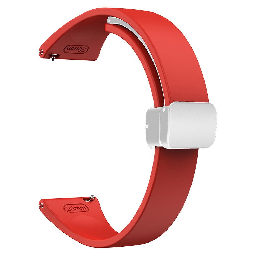 22mm Universal silicone sport strap with silver magnetic buckle - Red#serie_5