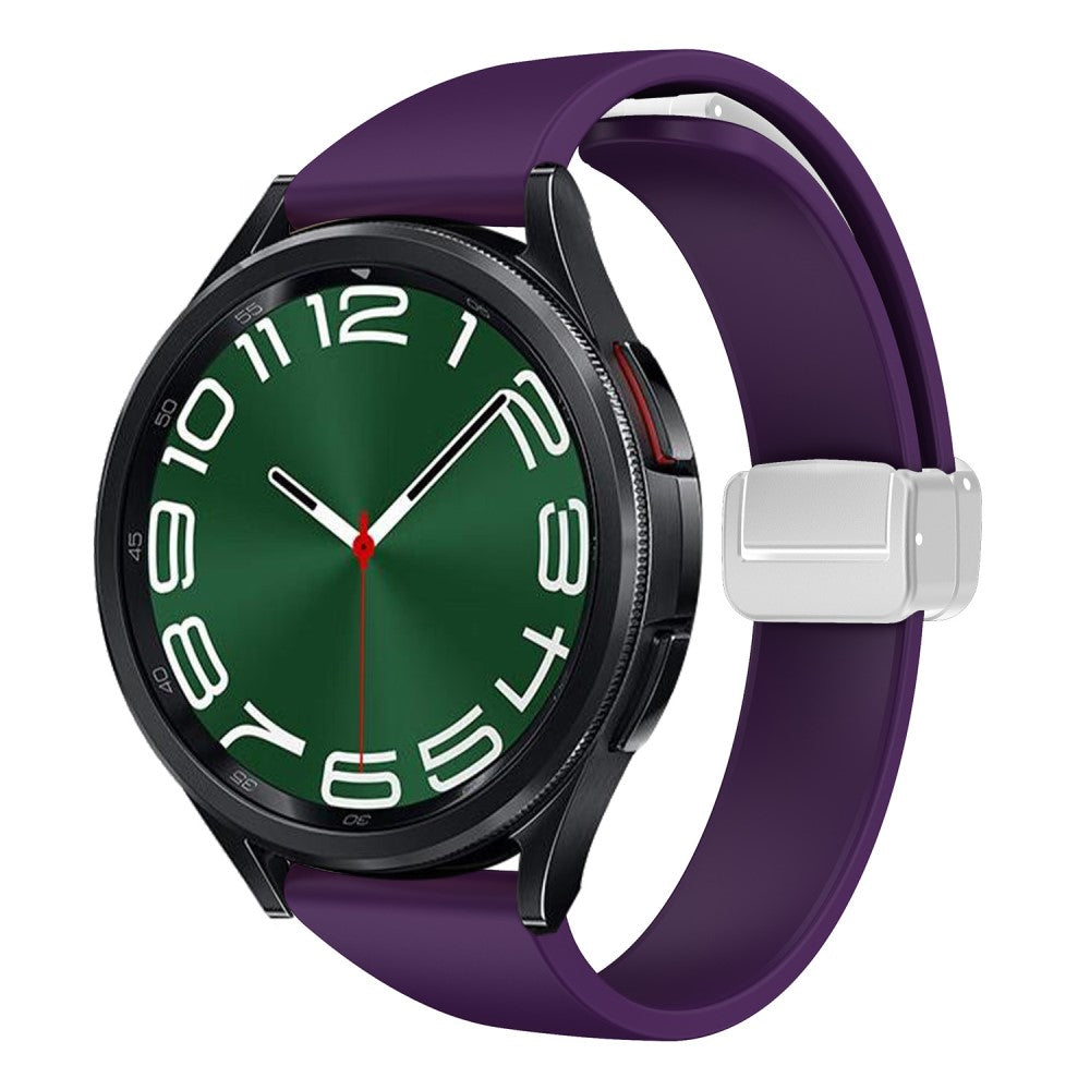 22mm Universal silicone sport strap with silver magnetic buckle - Dark Purple#serie_9
