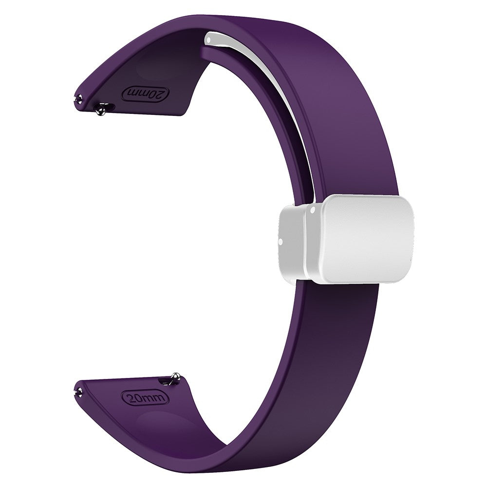 22mm Universal silicone sport strap with silver magnetic buckle - Dark Purple#serie_9