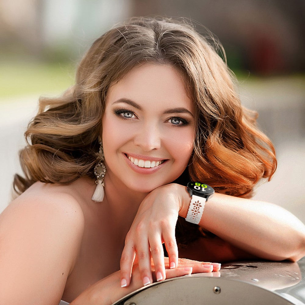 20mm Universal dual color blossom hollow strap - White+Pink#serie_2