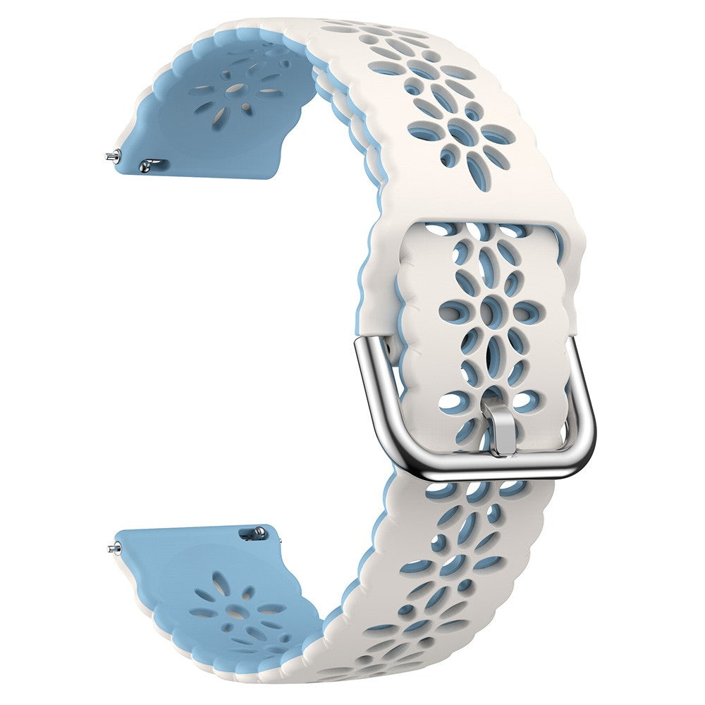 20mm Universal dual color blossom hollow strap - White +Baby Blue#serie_4