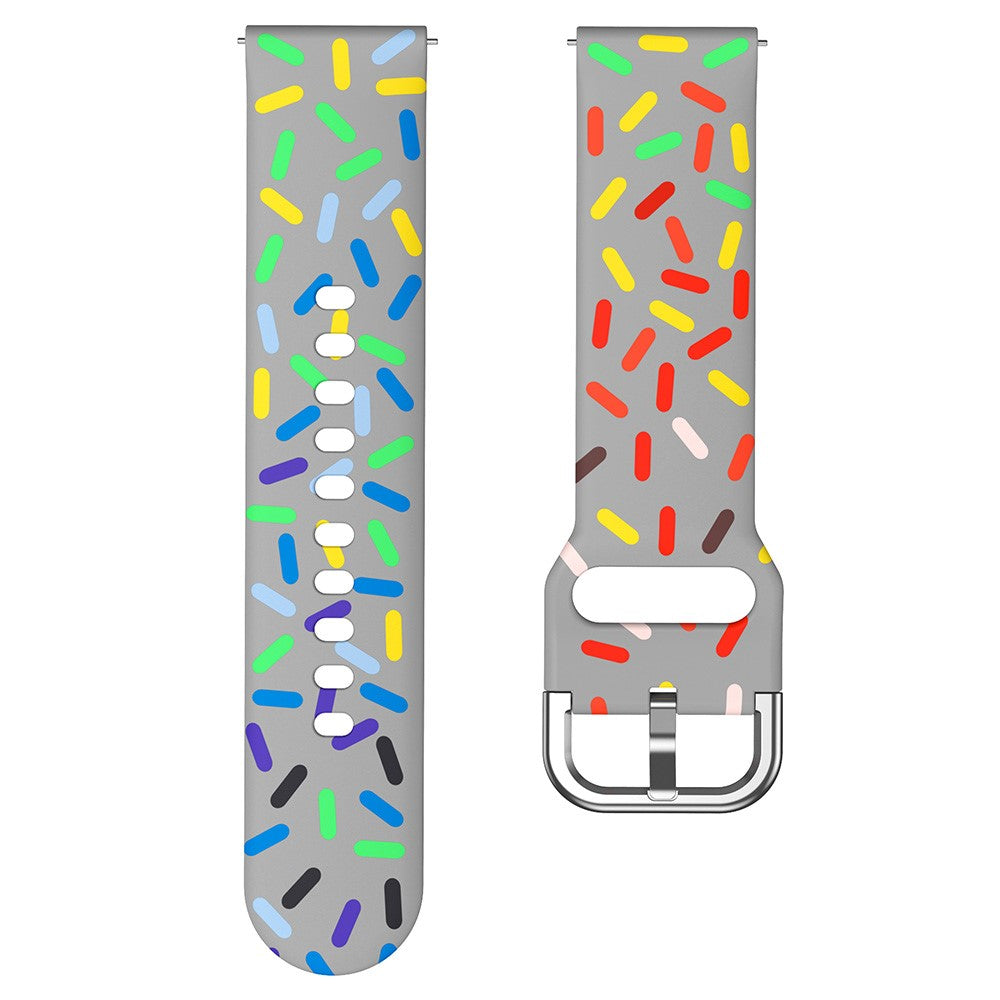 Vildt Hårdfør Metal Og Silikone Universal Rem passer til Smartwatch - Sølv#serie_5