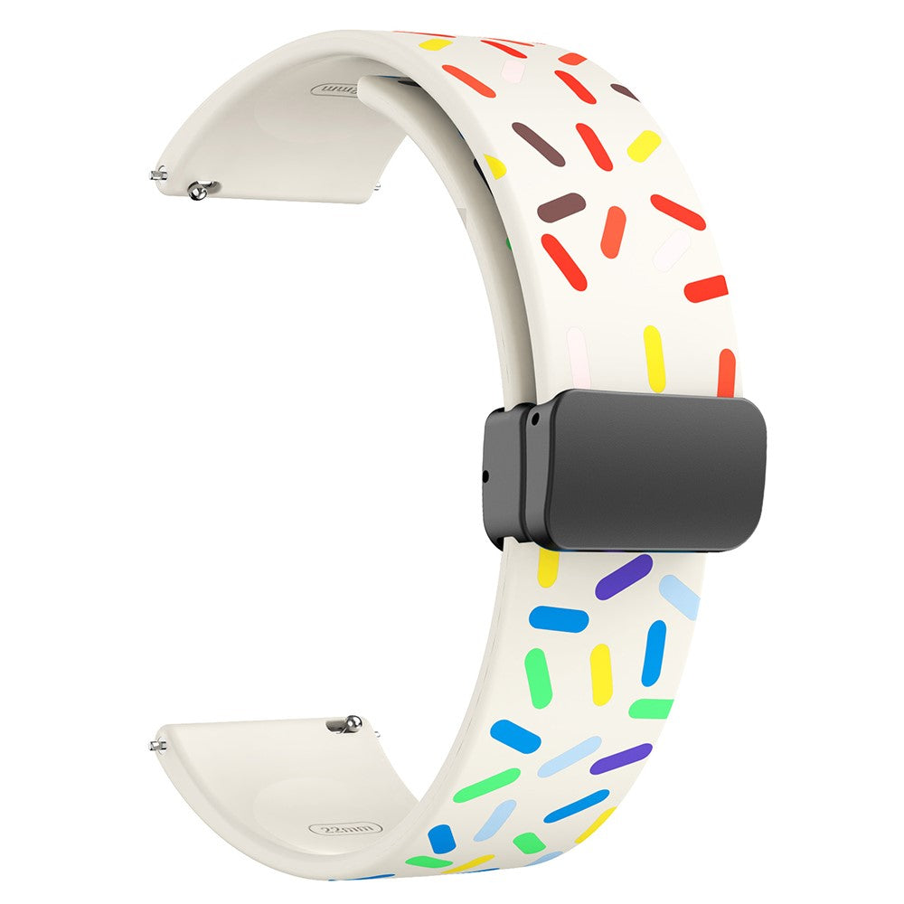 20mm Universal colorful pattern style silicone strap with black buckle - Starlight Rainbow#serie_10