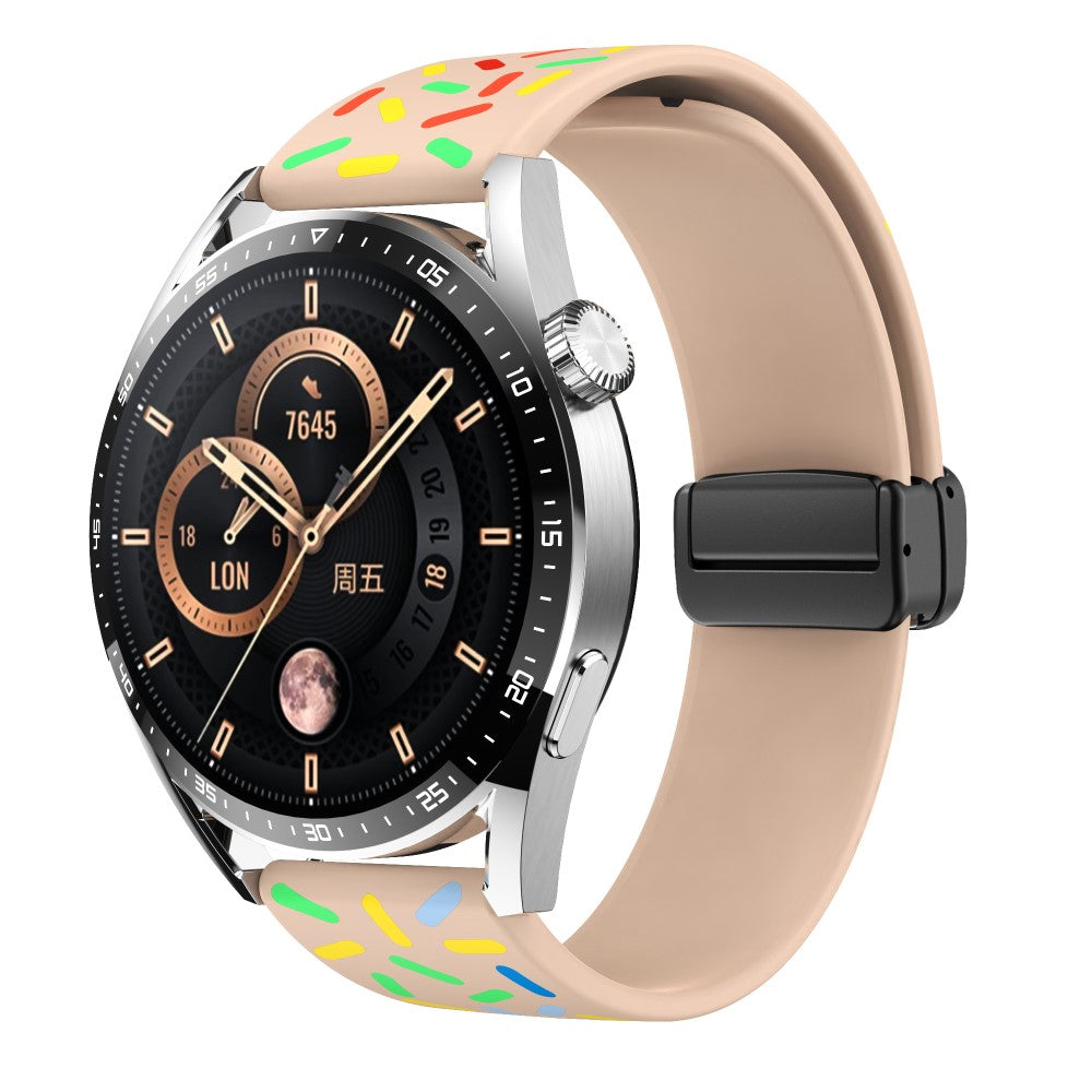 Super Holdbart Metal Og Silikone Universal Rem passer til Smartwatch - Pink#serie_4