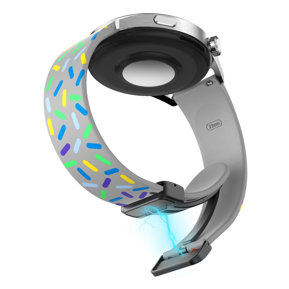 Super Holdbart Metal Og Silikone Universal Rem passer til Smartwatch - Sølv#serie_5