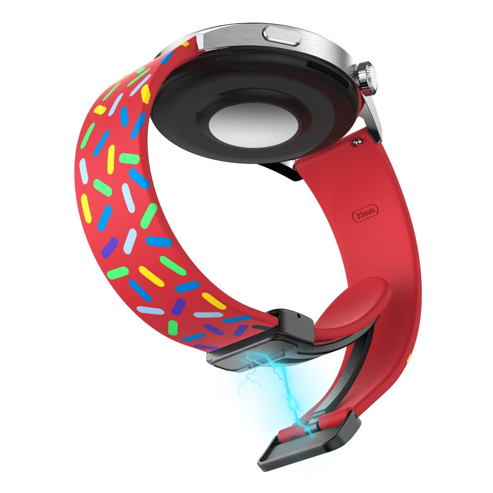 Super Holdbart Metal Og Silikone Universal Rem passer til Smartwatch - Rød#serie_9