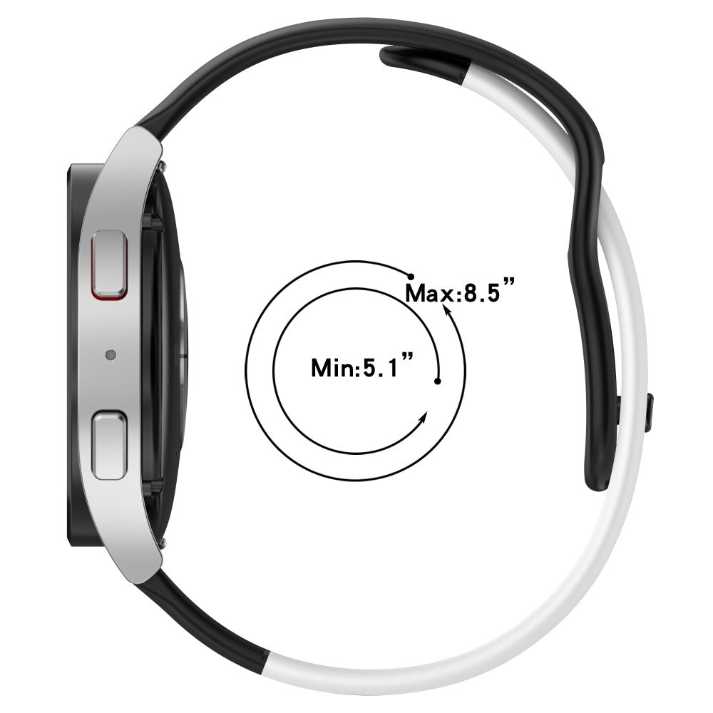 22mm Universal dual color silicone strap - Black / Red#serie_1