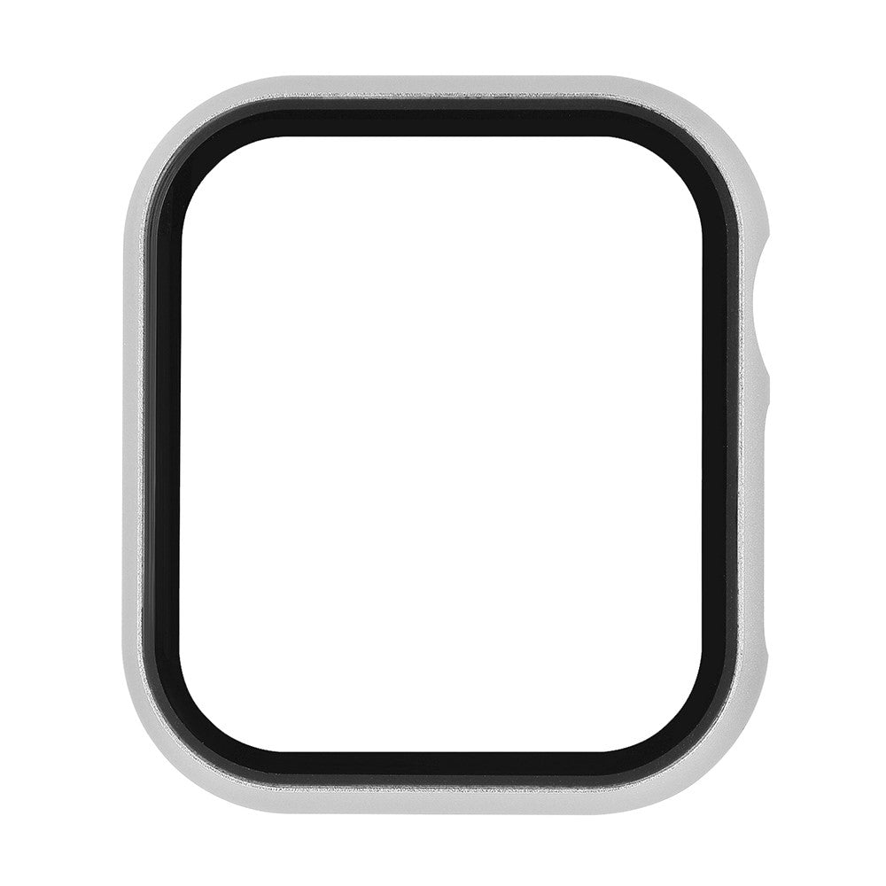 Meget Fed Universal Cover med Skærmbeskytter i Metal og Hærdet Glas passer til Apple Watch Series 8 (41mm) / Apple Watch Series 7 41mm - Sølv#serie_2