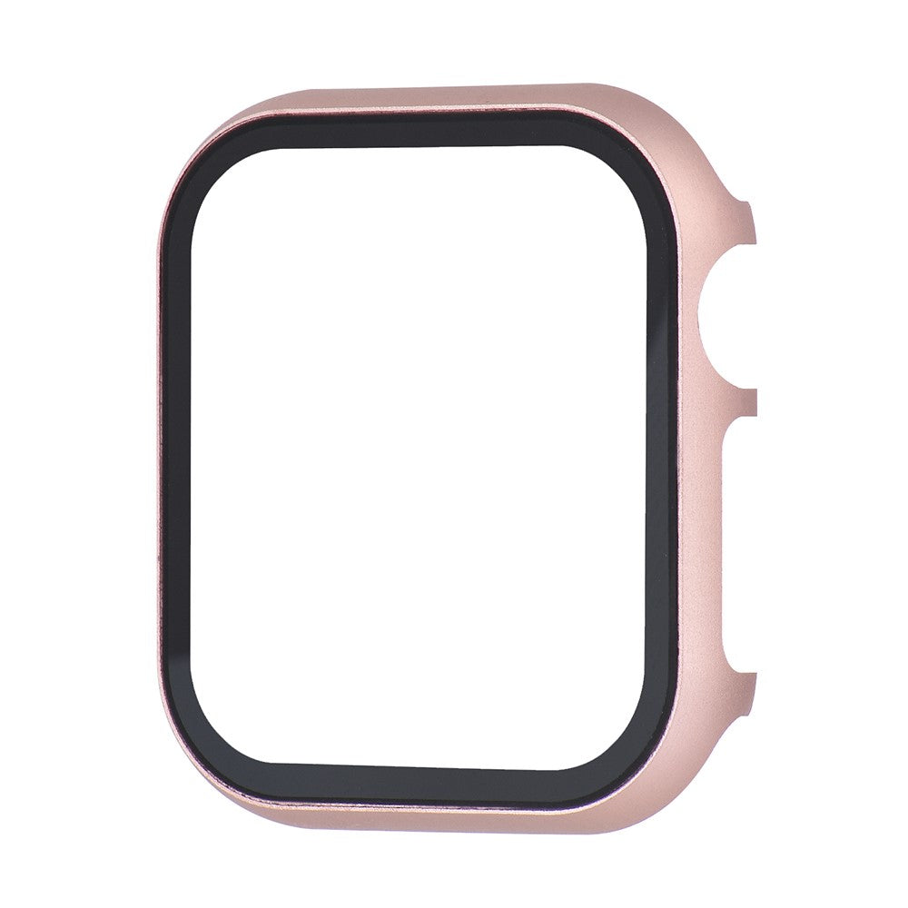 Meget Fed Universal Cover med Skærmbeskytter i Metal og Hærdet Glas passer til Apple Watch Series 8 (41mm) / Apple Watch Series 7 41mm - Pink#serie_4